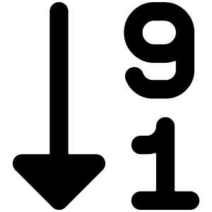 Descending Number Order Icon from Core Remix - Free Set