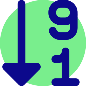 Descending Number Order Icon from Core Pop - Free Set