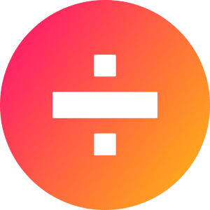 Division Circle Icon from Sharp Gradient- Free Set