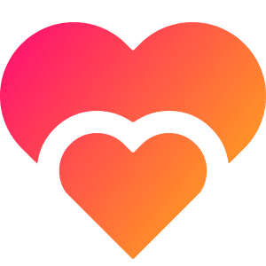 Double Heart Icon from Sharp Gradient- Free Set