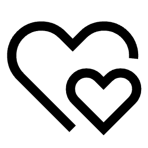 Double Heart Icon from Sharp Line - Free Set