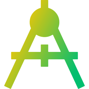 Drawing Compass Icon from Sharp Gradient- Free Set