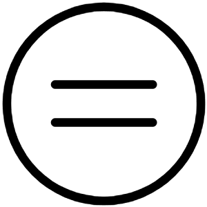 Equal Math Symbol Circle Icon from Ultimate Light - Free Set