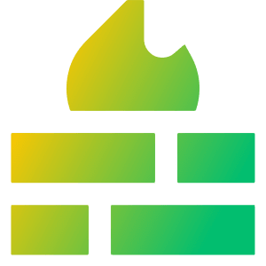 Fire Wall Icon from Sharp Gradient- Free Set