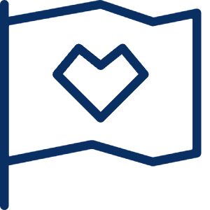 Flag Heart Icon from Cyber Line - Free Set