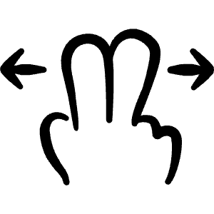 Gesture Swipe Two Fingers Horizontal Icon from Freehand Line - Free Set