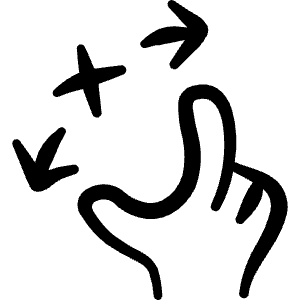 Gesture Zoom In Icon from Freehand Line - Free Set