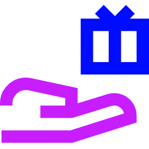 Give Gift Icon from Sharp Neon - Free Set