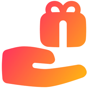 Give Gift Icon from Plump Gradient - Free Set