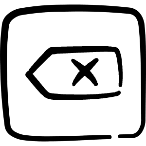 Keyboard Delete Button Icon from Freehand Line - Free Set