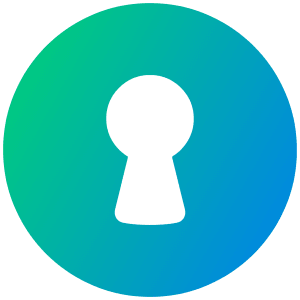 Keyhole Lock Circle Icon from Plump Gradient - Free Set