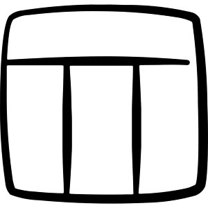 Layouts Top Three Columns Icon from Freehand Line - Free Set