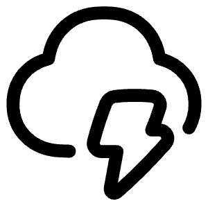 Lightning Cloud Icon from Plump Line - Free Set