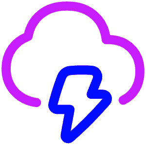 Lightning Cloud Icon from Plump Neon - Free Set