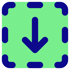 Line Arrow Down Dashed Square Icon from Core Pop - Free Set