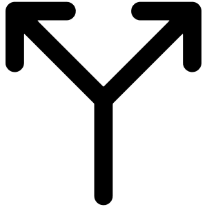 Line Arrow Split Vertical Up 2 Icon from Core Remix - Free Set