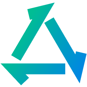 Line Arrow Triangle Loop Icon from Sharp Gradient- Free Set