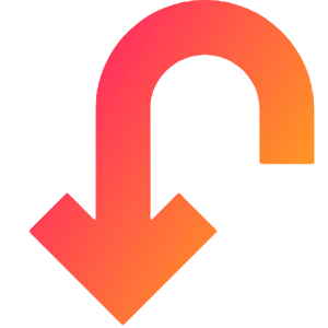Line Arrow Turn Down Left Icon from Sharp Gradient- Free Set