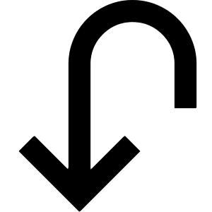 Line Arrow Turn Down Left Icon from Sharp Remix - Free Set