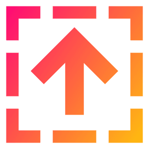 Line Arrow Up Dashed Square Icon from Sharp Gradient- Free Set