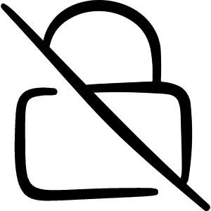 Lock Cancel Slash Icon from Freehand Line - Free Set