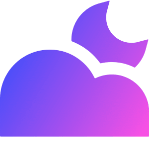 Moon Cloud Icon from Sharp Gradient- Free Set