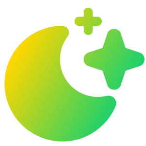 Moon Stars Icon from Plump Gradient - Free Set