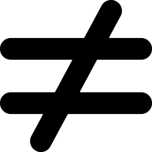 Not Equal Sign Icon from Core Solid - Free Set
