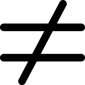 Not Equal Sign Icon from Core Remix - Free Set