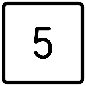 Number Five Square Icon from Ultimate Light - Free Set