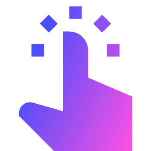 One Finger Short Tap Icon from Sharp Gradient- Free Set