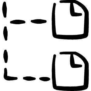 Organization Files Icon from Freehand Line - Free Set