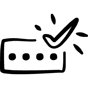 Password Approved Icon from Freehand Line - Free Set
