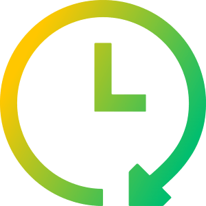 Reset Clock Icon from Sharp Gradient- Free Set