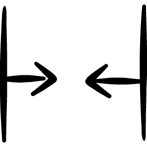 Resize Arrow Retract Horizontal Icon from Freehand Line - Free Set