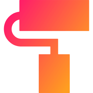 Roller Paintbrush Icon from Sharp Gradient- Free Set