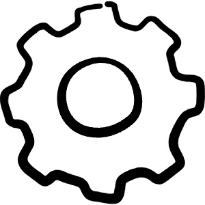 Settings Cog Icon from Freehand Line - Free Set