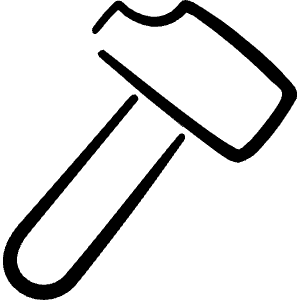 Settings Hammer Icon from Freehand Line - Free Set