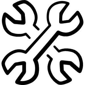 Settings Wrench Double Icon from Freehand Line - Free Set