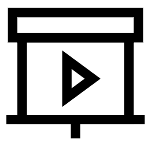 Slide Show Play Icon from Sharp Line - Free Set