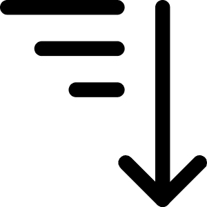 Sort Descending Icon from Core Line - Free Set
