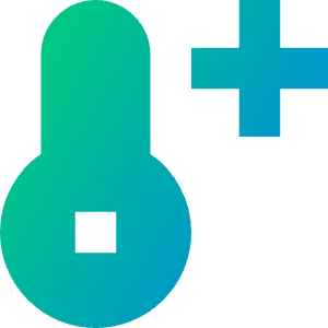 Thermometer Positive Icon from Sharp Gradient- Free Set