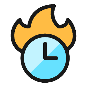 Time Clock Fire Icon from Ultimate Colors - Free Set