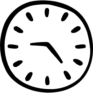 Time Clock Nine Twenty Five 1 Icon from Freehand Line - Free Set