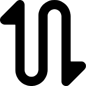 Triangle Arrow Curvy Up Down 2 Icon from Core Remix - Free Set