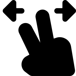 Two Finger Drag Hotizontal Icon from Core Solid - Free Set