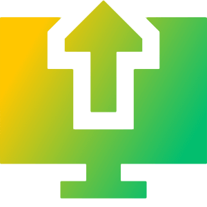 Upload Computer Icon from Sharp Gradient- Free Set