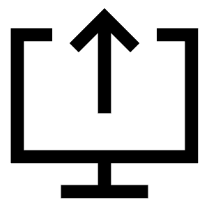 Upload Computer Icon from Sharp Line - Free Set