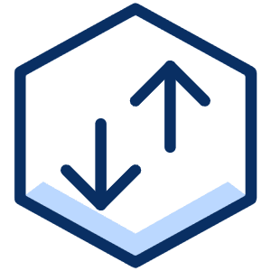 Upload Download Traffic Data Transfer Hexagon Icon from Cyber Duotone - Free Set