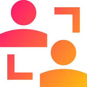 User Collaborate Group Icon from Sharp Gradient- Free Set